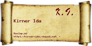 Kirner Ida névjegykártya